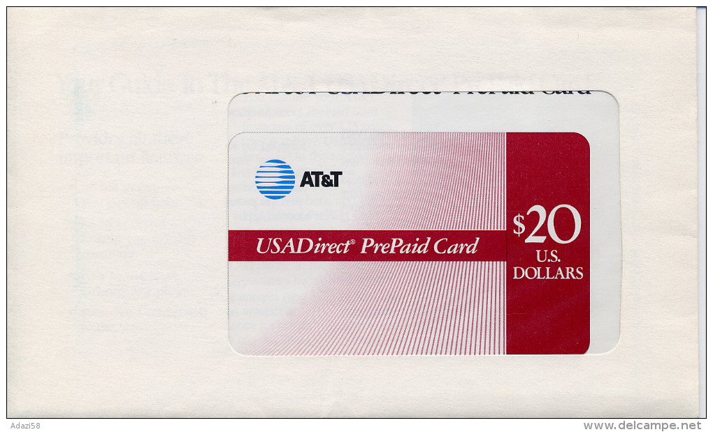 USA   AT&T  USADirect  PrePaidCard $20 (1994) For Military Bases! MINT, Unopened Envelope - AT&T