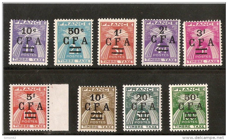 REUNION  TIMBRES TAXE N° 36/44  NEUFS **  MNH LUXE   DE 1949/50 - Timbres-taxe