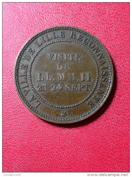MONNAIE DE VISITE "10 CTS NAPOLEON III" 1853 - Royaux / De Noblesse