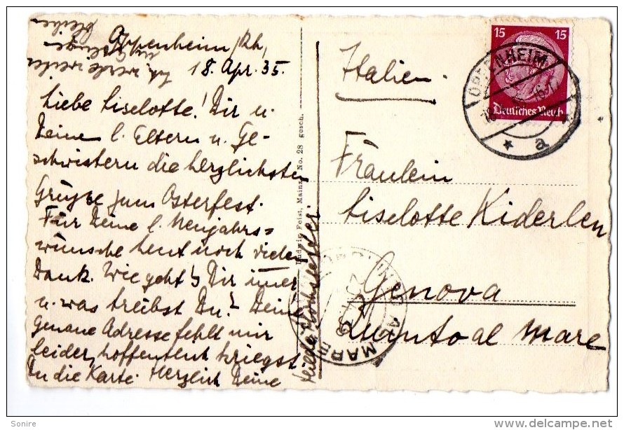 OPPENHEIM AM RHEIN 1935 - Allemagne. Hidenburg. 15 Pf Lilas - FORMATO PICCOLO - C324 - Altri & Non Classificati