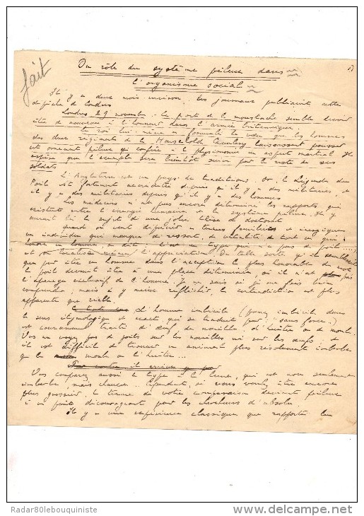 Georges De La Fouchardière. Manuscrit Autographe Signé.4 Pages.(22,5 X 21,3 Cm)envoi à Claude Gevel.SD. - Autres & Non Classés