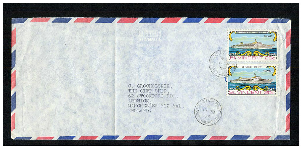 St Vincent 1974 Cover To GB  (W055) - St.Vincent & Grenadines