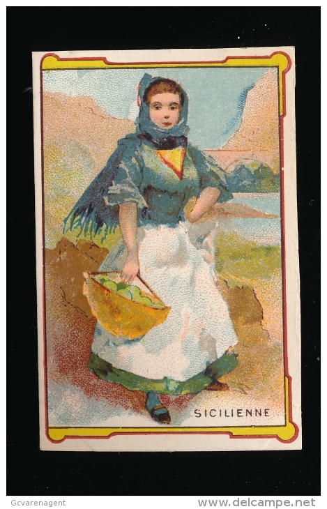 CHROMO 8.5 X 5.5 CM - CALENDRIER 1900  =  SICILIENNE =  2 SCANS - Otros & Sin Clasificación