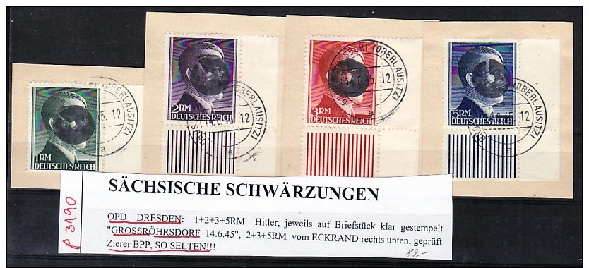 Großröhrsdorf Hitler Markwerte Geschwärzt -geprüft Zierer ( P3190 ) Siehe Scan  ! - Sonstige & Ohne Zuordnung