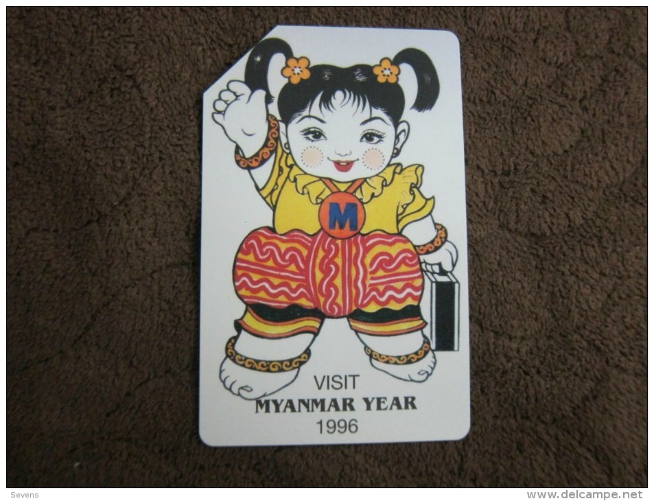 Urmet Phonecard,visit Myanmar Year 1996,used - Myanmar (Burma)