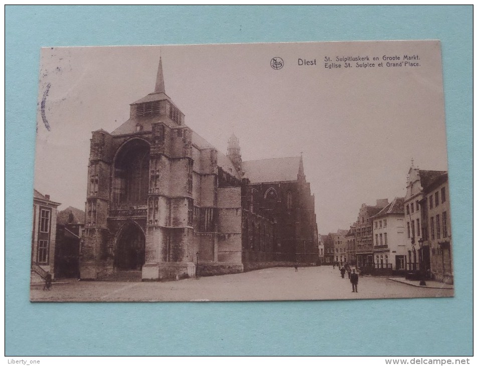 St. Sulpitluskerk En Groote Markt / St. Sulpice ( E. Uten-Uytterhoeven ) Anno 1929 ( Zie Foto Details ) !! - Diest