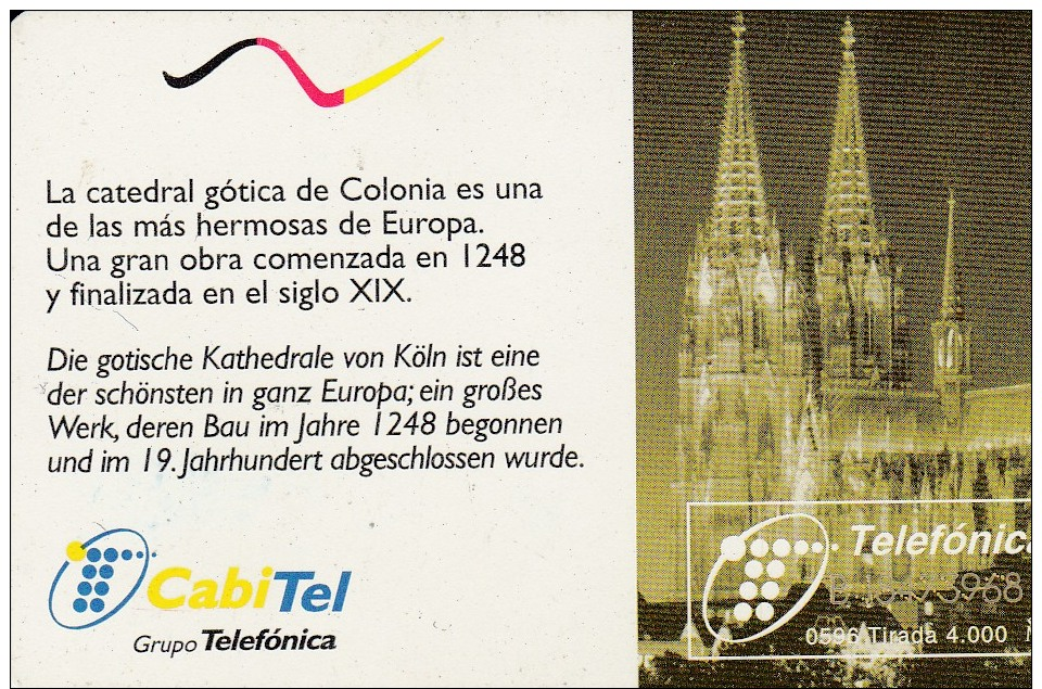 Cathedrale De COLOGNE 05/96. Rare : 4000 Ex . - Emissions Privées