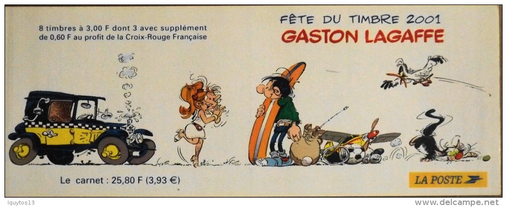 GASTON LAGAFFE - FETE Du TIMBRE ANNEE 2001 - N° BC3370a - CARNET De 8 TIMBRES NEUFS** - Journée Du Timbre