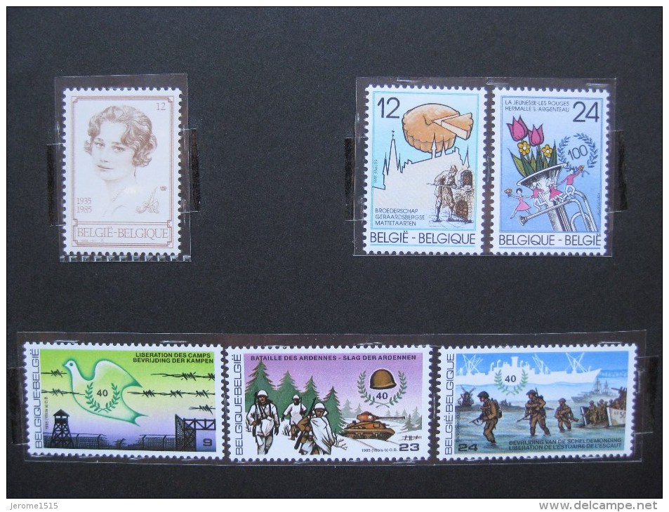 Timbres Belges : Année 1985 COB N° 2183 à 2188** Astrid / Mattetaart / Libération De Notre Pays - Neufs