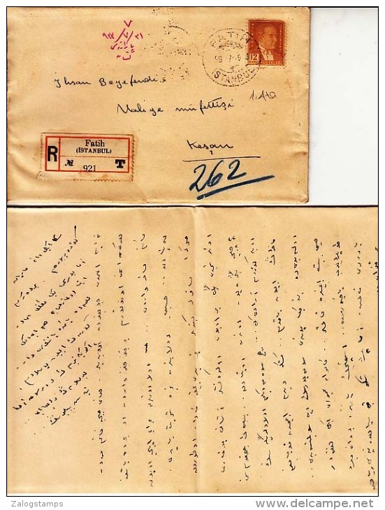 Turkey Cover Registered With Oregional Letter ,   (Z-8104) - Brieven En Documenten