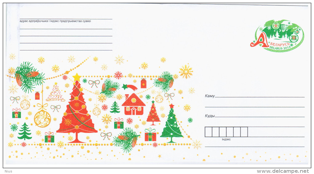 Belarus 2014 Happy New Year And Merry Christmas, Envelope + Card Inside - Belarus