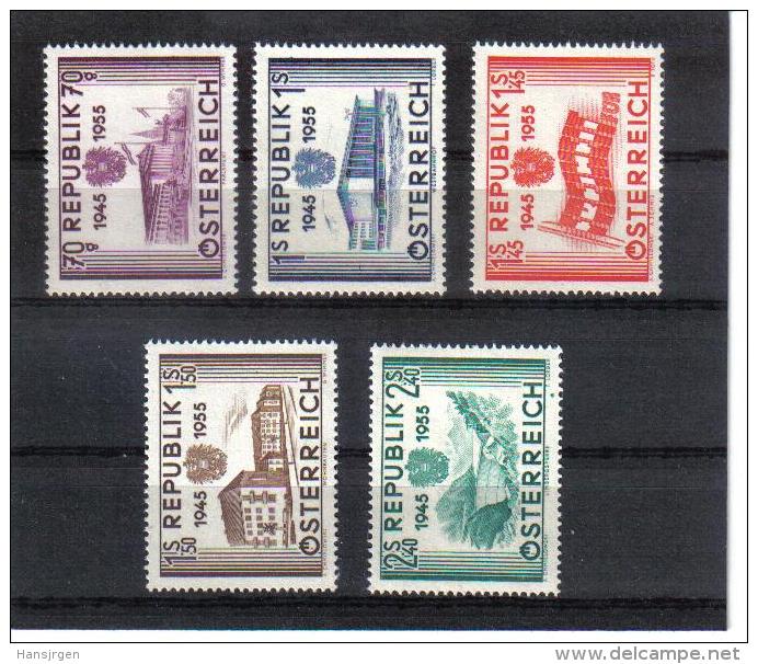 VV469 ÖSTERREICH 1955 MICHL 1012/16 SATZ ** POSTFRISCH - Ungebraucht