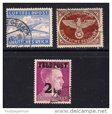 GERMANY FELD POST,  1942-1944, Cancelled  Stamps,  3 Values Only, MI 1-3, #13277 - Other & Unclassified