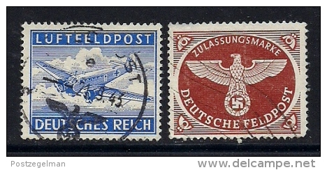 GERMANY FELD POST,  1942-1944, Cancelled  Stamps,  2 Values Only, MI 1=3, #13278 - Used Stamps