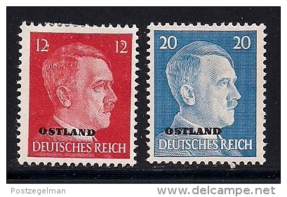 GERMANY OSTLAND,  1941, Mint Hinged Stamps,  Hitler, 2 Values Only, MI 8+11, #13283 - Other & Unclassified