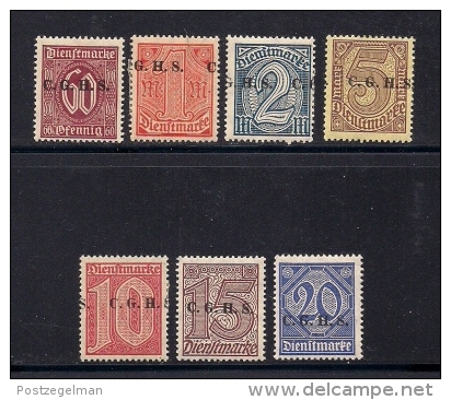 GERMANY OBERSCHLIESIEN,  1920,Mint Hinged Stamps,  Dienstmarke, CGHS Overprint , 9 Values, MI 9 ,  #13288 - Unused Stamps