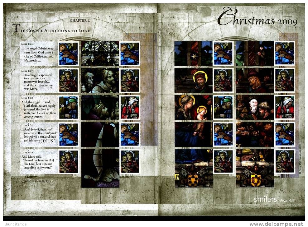 GREAT BRITAIN - 2009  CHRISTMAS GENERIC SMILERS SHEET   PERFECT CONDITION - Sheets, Plate Blocks & Multiples