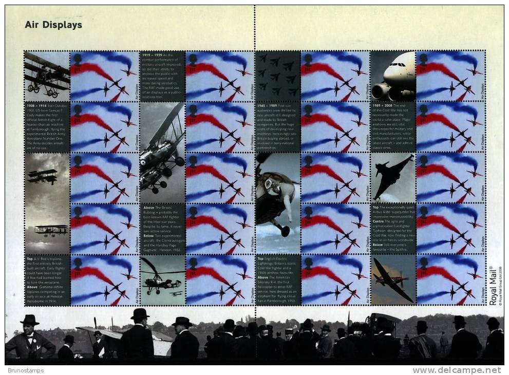 GREAT BRITAIN - 2008  AIR DISPLAYS GENERIC SMILERS SHEET   PERFECT CONDITION - Feuilles, Planches  Et Multiples