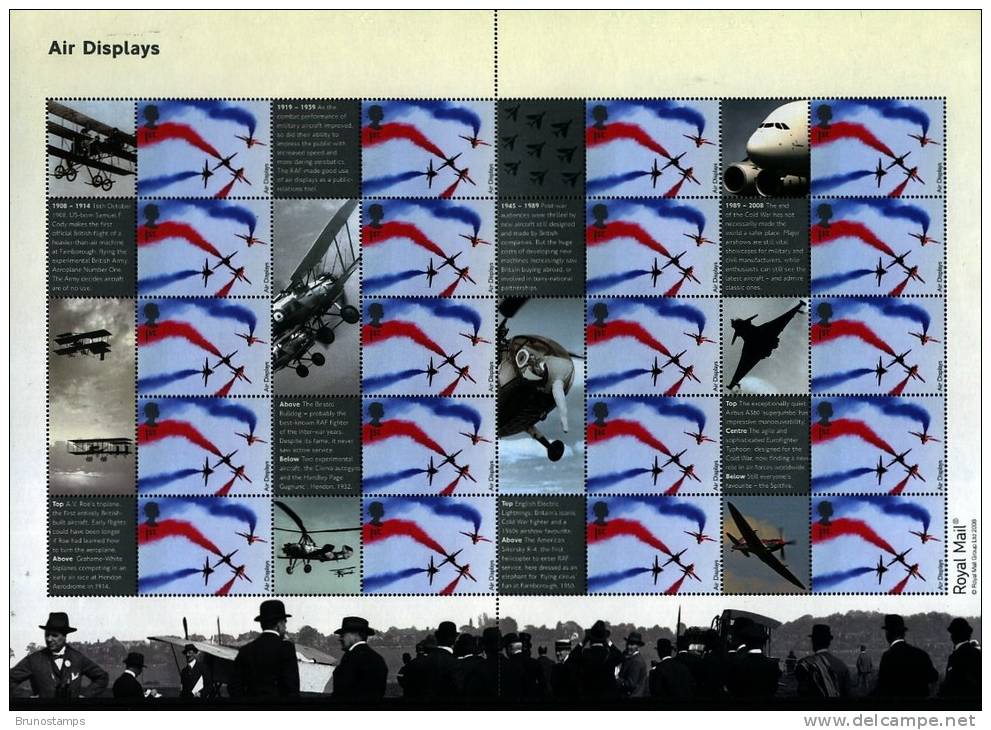 GREAT BRITAIN - 2008  AIR DISPLAYS GENERIC SMILERS SHEET   PERFECT CONDITION - Fogli Completi