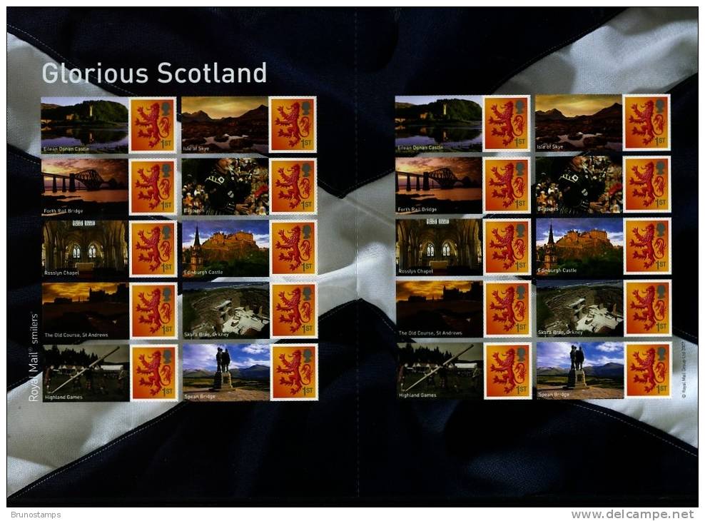 GREAT BRITAIN - 2007  GLORIOUS SCOTLAND GENERIC SMILERS SHEET   PERFECT CONDITION - Volledige & Onvolledige Vellen