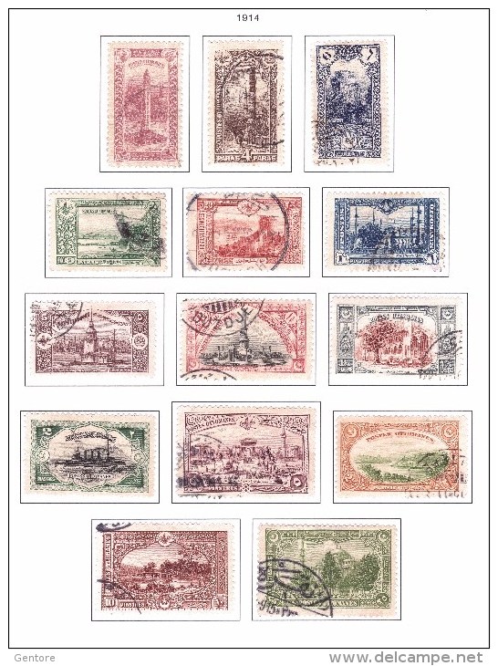 TURKISH EMPIRE Collection on Album 1890-1917 Mint and used high catalogue scan of 27 pages