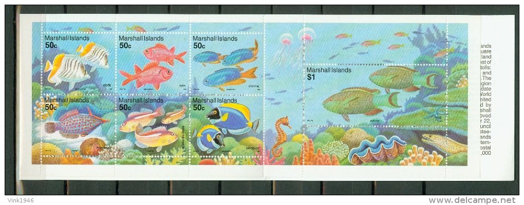 Marshall Islands 1993,7V In Booklet,fish,vissen,fische,peces,MNH/Pstfris,L1497es - Poissons