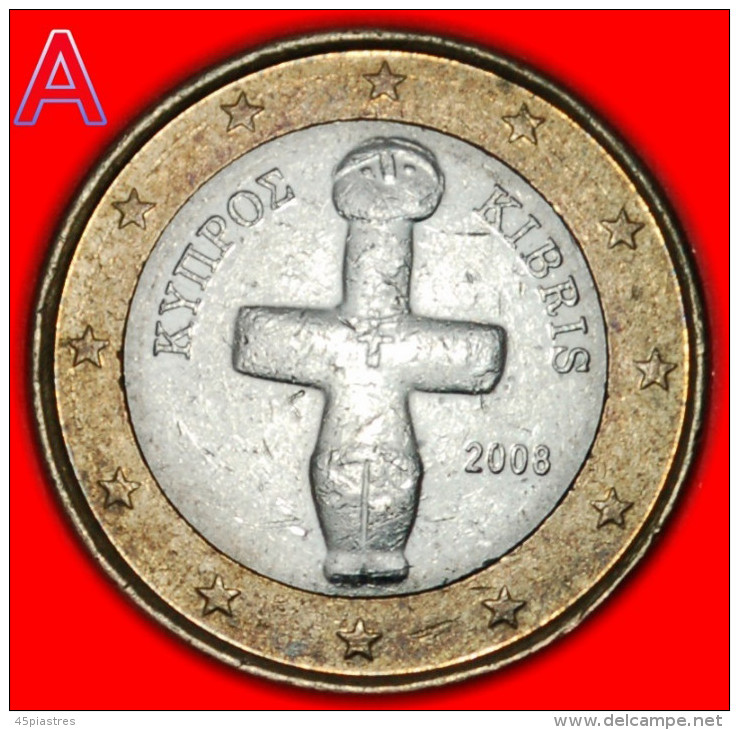 * TWO VARIETIES FINLAND ★ CYPRUS ★ 1 EURO 2008! UNCOMMON 2 COINS! LOW START &#9733; NO RESERVE! - Zypern