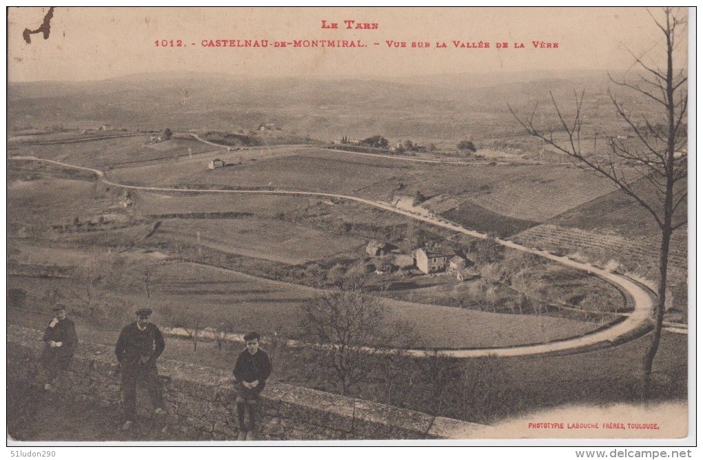 CPA Castelnau-de-Montmiral - Vue Sur La Vallée De La Vère (avec Petite Animation) - Other & Unclassified