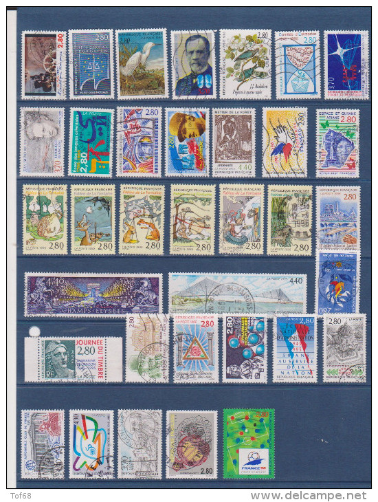 France Oblitéré 1995 Lot De 32 Timbres Cote 24,95 Euros - Collections