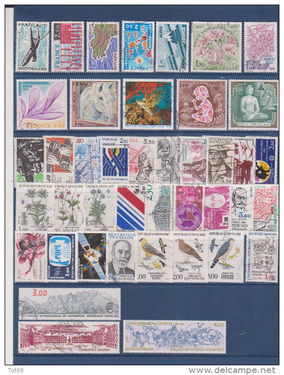 France Oblitéré 1973 à 1984 Lot De 42 Timbres Cote 31,60 Euros - Sammlungen