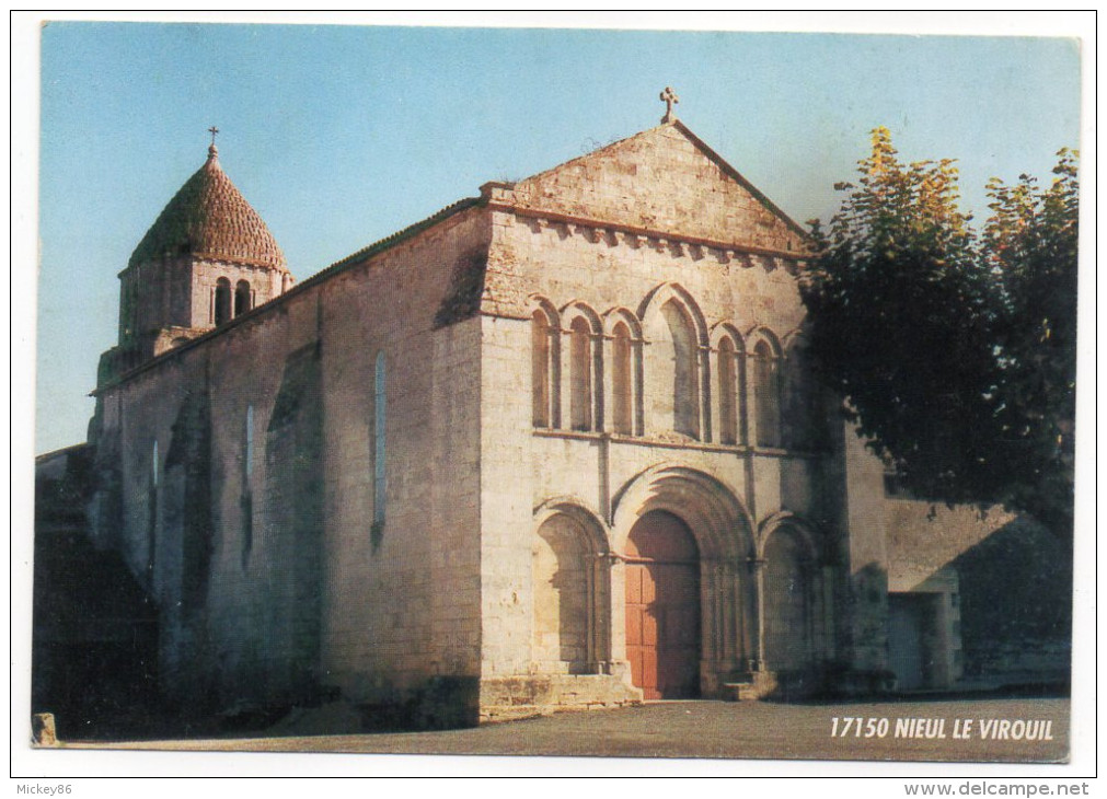 Près Mirambeau Et Jonzac--NIEUL LE VIROUIL--L'église (type Roman) ,cpm 15 X 10  Imp  ICRT  Jonzac - Autres & Non Classés