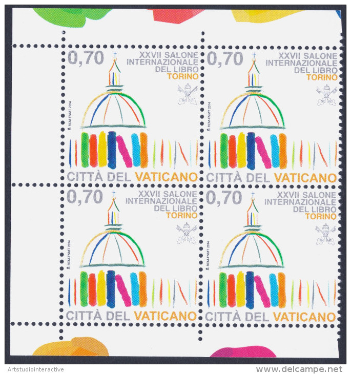 2014 VATICANO "SALONE DEL LIBRO - TORINO" QUARTINA MNH - Nuevos