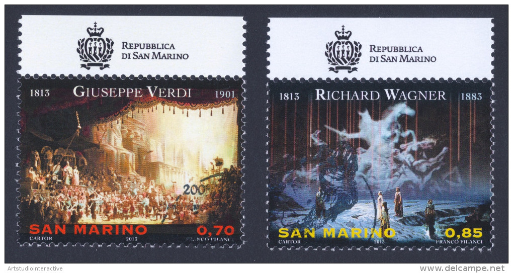 2013 SAN MARINO "200° ANNIVERSARIO NASCITA DI VERDI / WAGNER" SINGOLI ANNULLO PRIMO GIORNO - Used Stamps