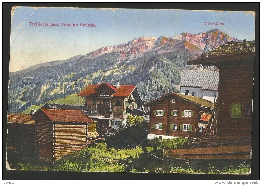 TSCHIERTSCHEN Pension BRÜSCH Plessur Churwalden GR 1917 - Churwalden