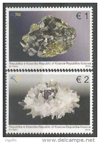 KOS 2014-295-6 MINERALS, KOSOVO, 1 X 2v, MNH - Kosovo