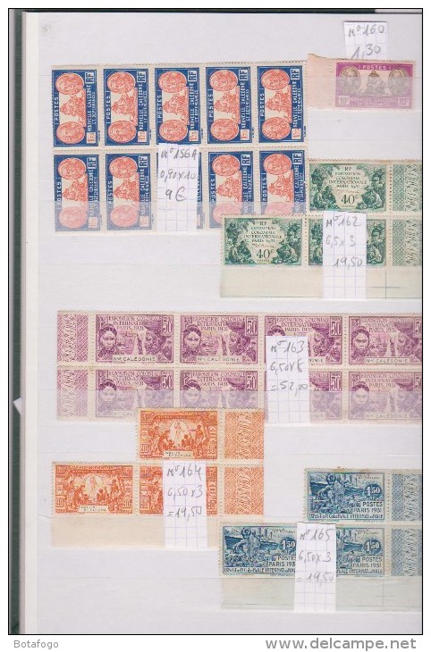 ALBUM TIMBRES NEUFS NOUVELLE CALEDONIE  JUSQU A 1945 , TAXES , PLANCHES ET UN FEUILLET - Collections (en Albums)