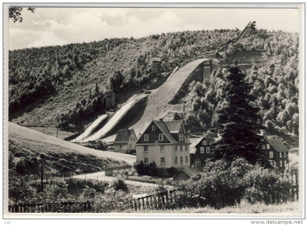 LAUSCHA /  Thüringen - Drei - Schanzen - Anlage , DDR; Skisprung - Lauscha