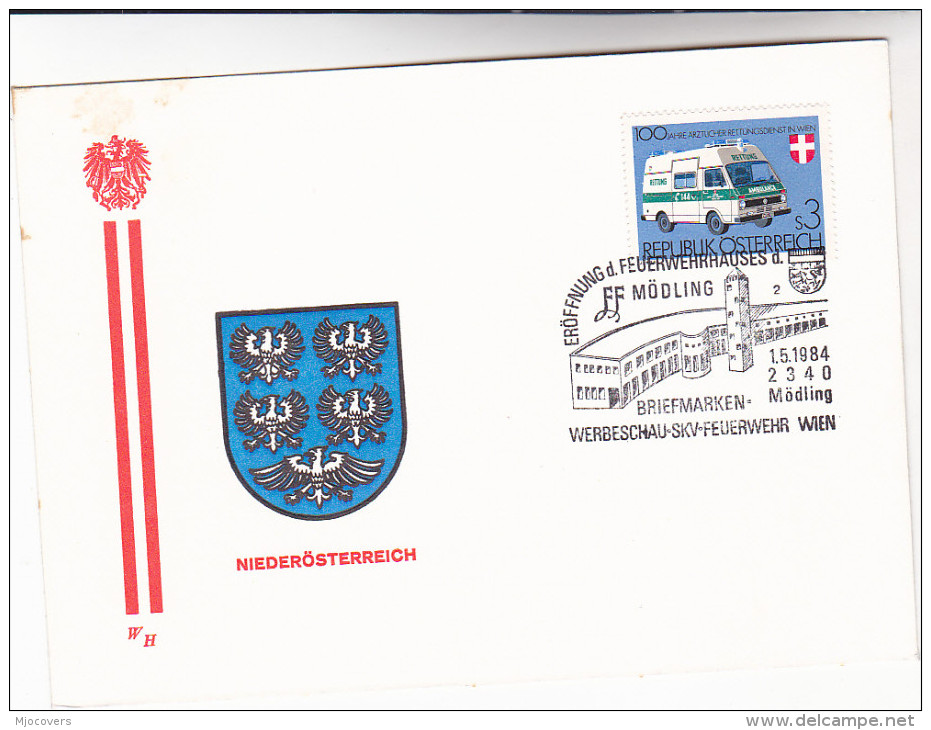 1984 Austria EVENT COVER Firefighting MUDLING FIRE STATION EVENT Firemen Stamps - Firemen