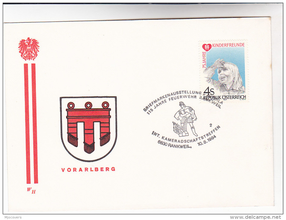 1984 Austria EVENT COVER Firefighting RANKWEIL FIREFIGHERS 115th ANNIV Firemen Stamps - Firemen