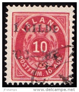 1902. I GILDI. 10 Aur Red. Perf. 12 3/4. Black Overprint. Variety On AFA 8x. (Michel: 28B) - JF156332 - Neufs