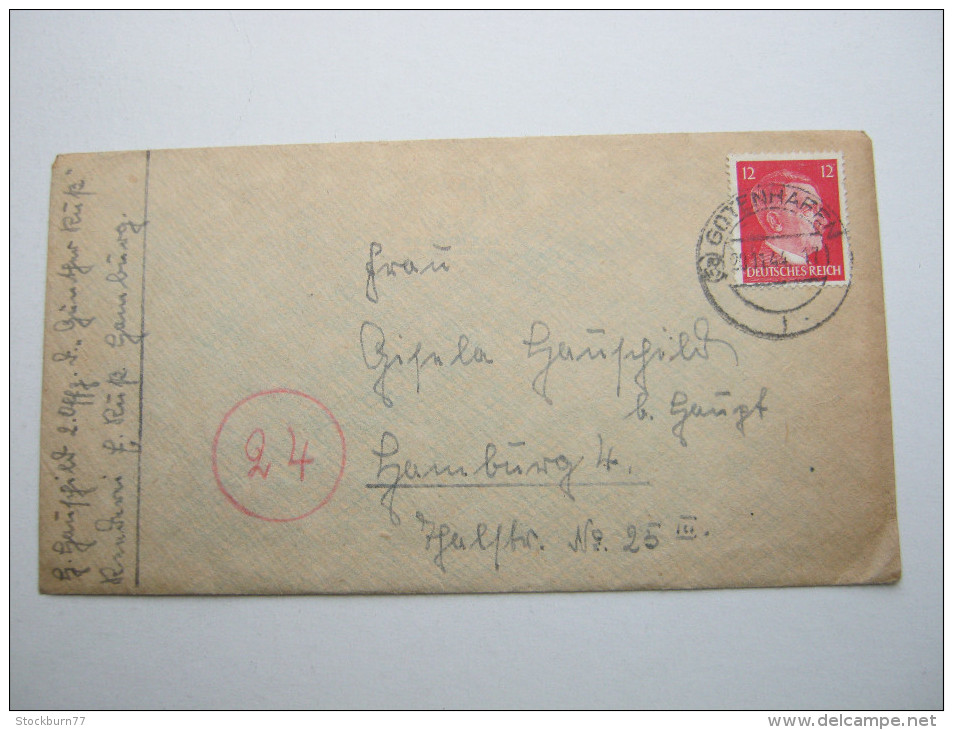 1944,  (5a)  Gotenhafen   , Klarer Stempel Auf Brief Mit  Inhalt - Briefe U. Dokumente