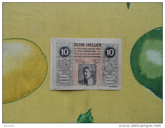 NOTGELD 10 Heller  Austria Osterreich Zehn Heller 1920 - Autres - Europe