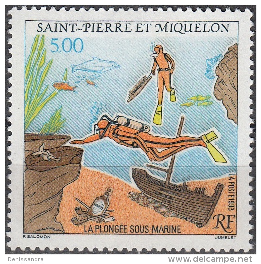 Saint-Pierre & Miquelon 1993 Yvert 574 Neuf ** Cote (2015) 2.50 Euro La Plongée Sous-marine - Neufs