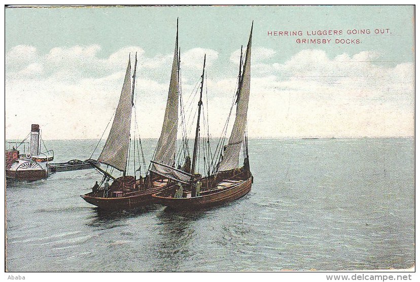 HERRING LUGGERS GOING OUT GRIMSBY DOCKS - Autres & Non Classés