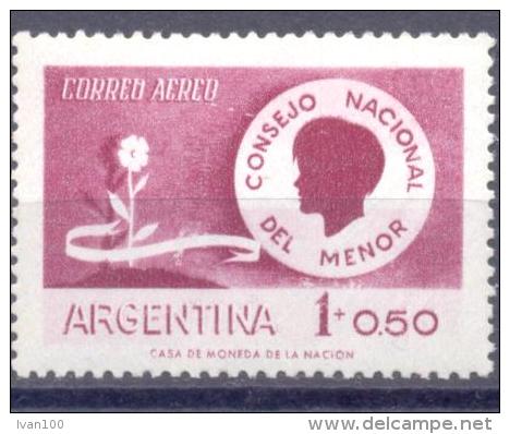 1958. Argentina, Mich.668,Consejo National Del Menor, 1v,  Mint/** - Poste Aérienne