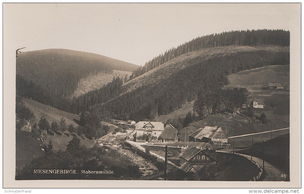 AK Baude Mohornmühle Riesengebirge Klein Aupa Upa Pec Petzer Trautenau Trutnov Stempel Logierhaus Buchberger Grenzbauden - Sudeten