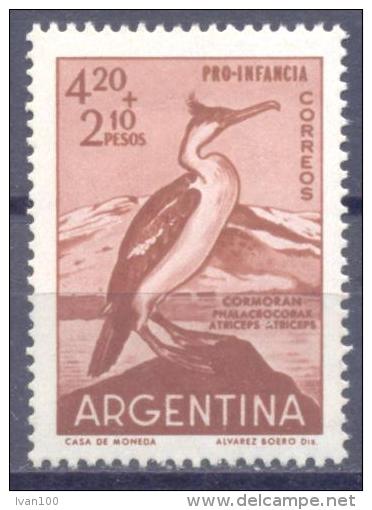 1961. Argentina, Mich.760, Bird, Cormoran, 1v,  Mint/** - Ungebraucht