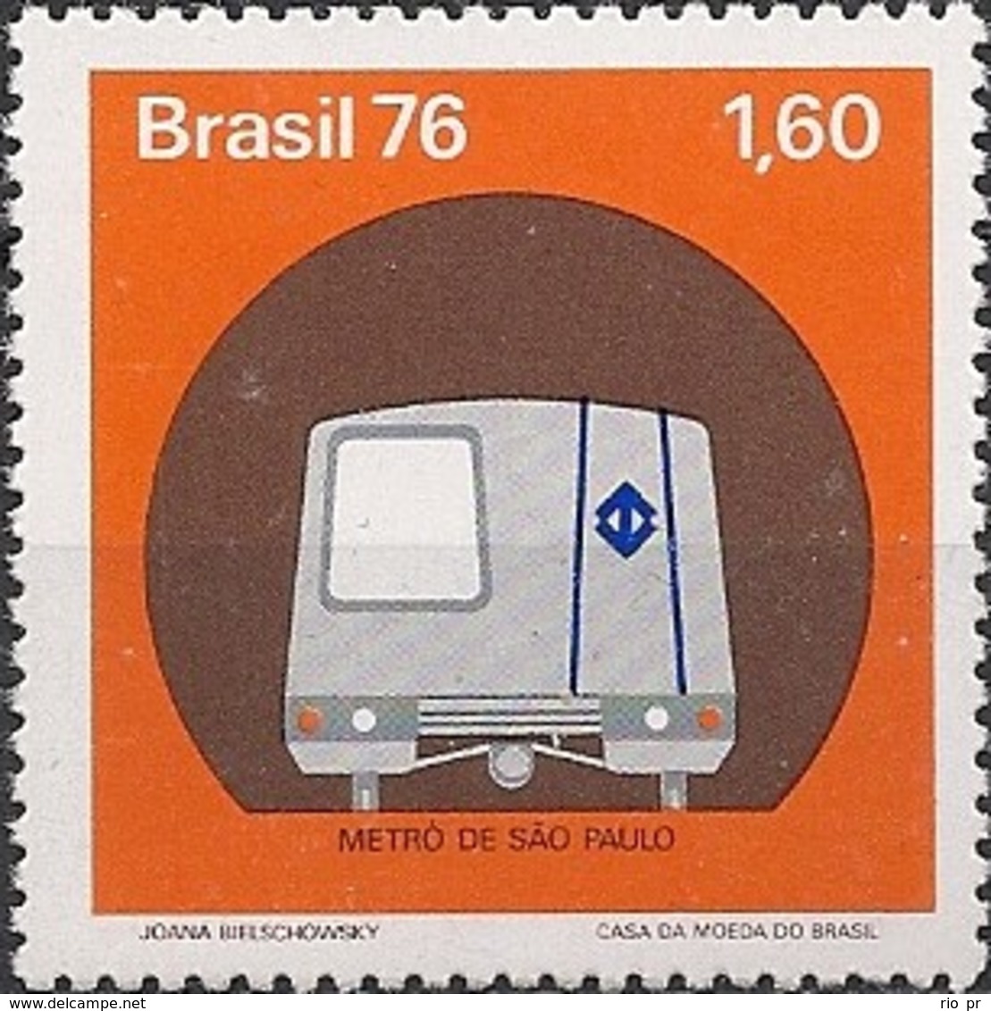 BRAZIL - SÃO PAULO SUBWAY, 1st IN BRAZIL 1976 - MNH - Tram