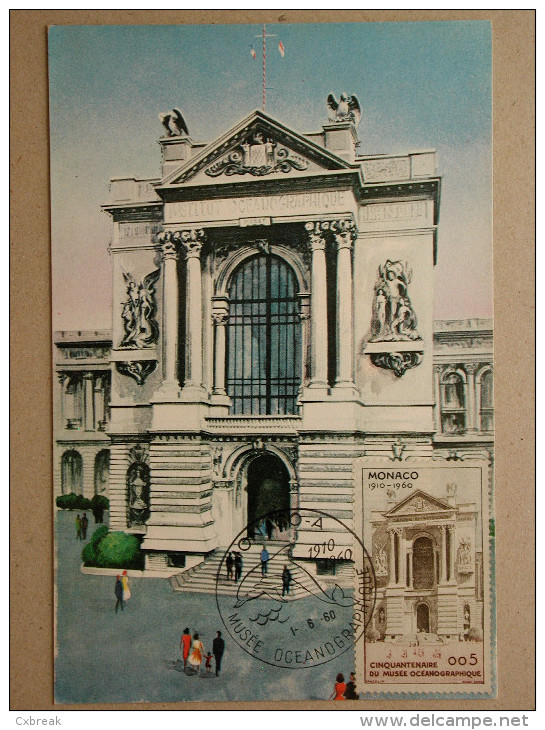 Monaco, Cinquantenaire Du Musée 1910 - 1960, Entrée Du Musée - Oceanografisch Museum