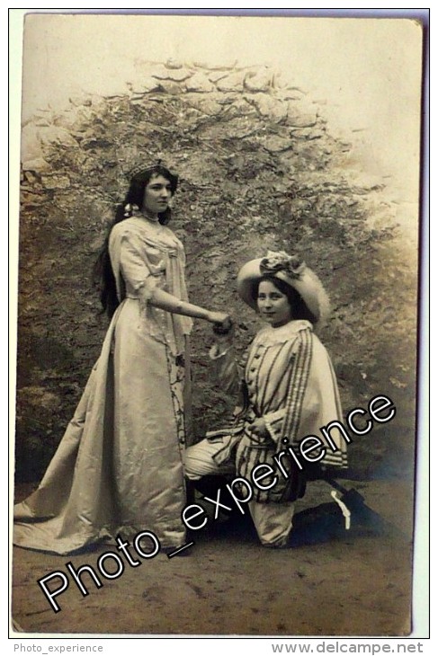 CPA Carte Photo Ecole Théatre Femme Couple Women Theater 1912 TAIN L'HERMITAGE Drôme 26 Rhône Alpes - Other & Unclassified